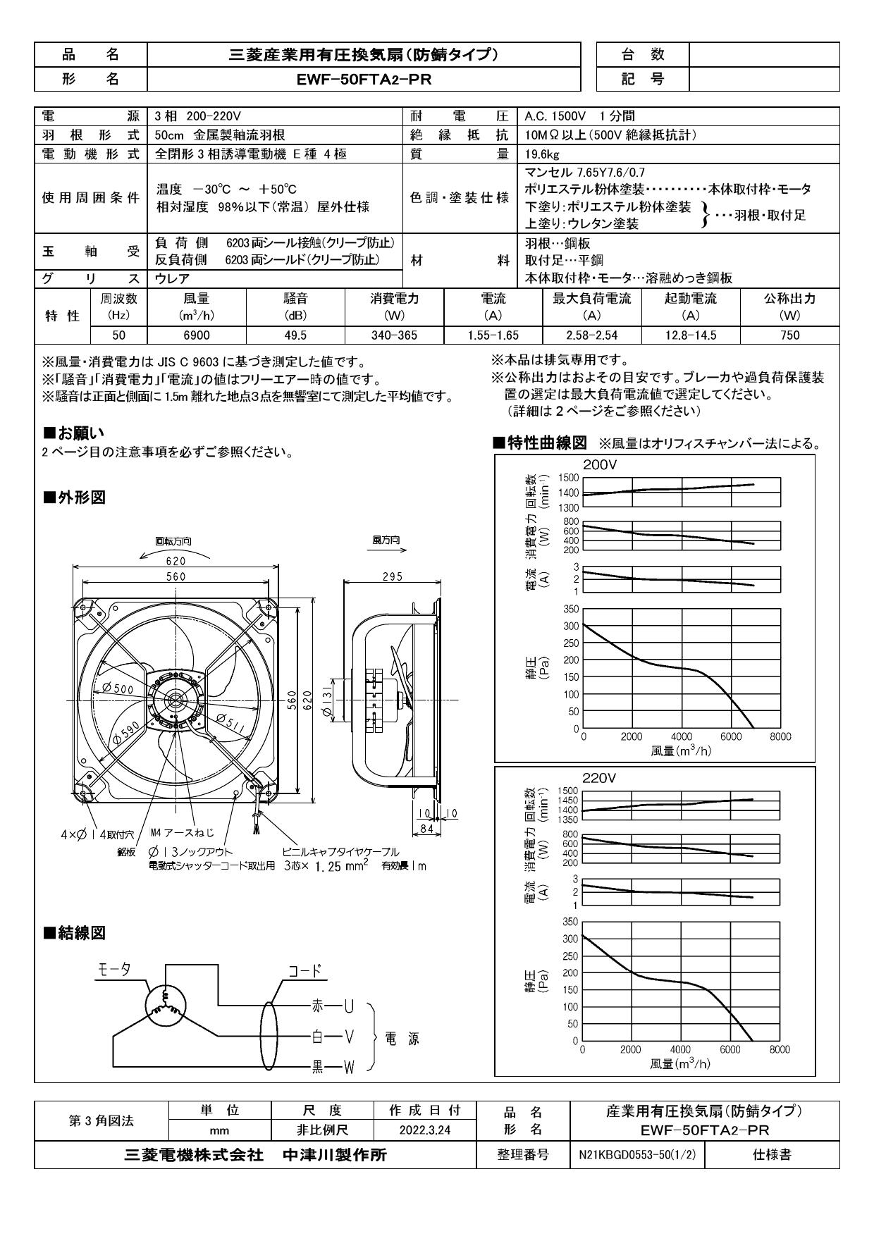 産業用換気扇 東芝 TOSHIBA VP-406TNX - 2