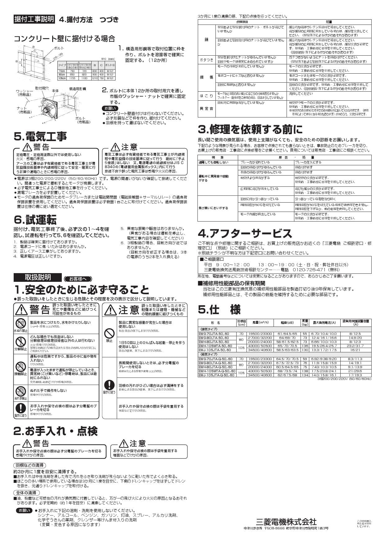 キューブフ EWG-80LTA-Q-60 三相200V 60Hz ぎおん - 通販 - PayPay