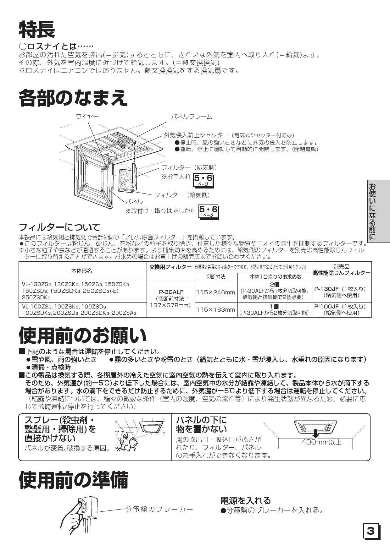 三菱電機 VL-100ZS3取扱説明書 施工説明書 納入仕様図 | 通販 プロ