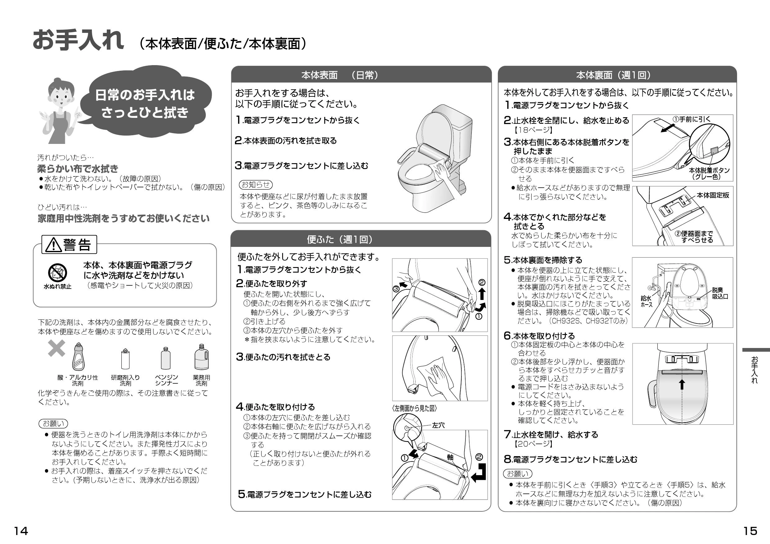 松下電工 取扱説明書 National クリーンシャワレ トイレ 温水洗浄便座 - 冷暖房/空調