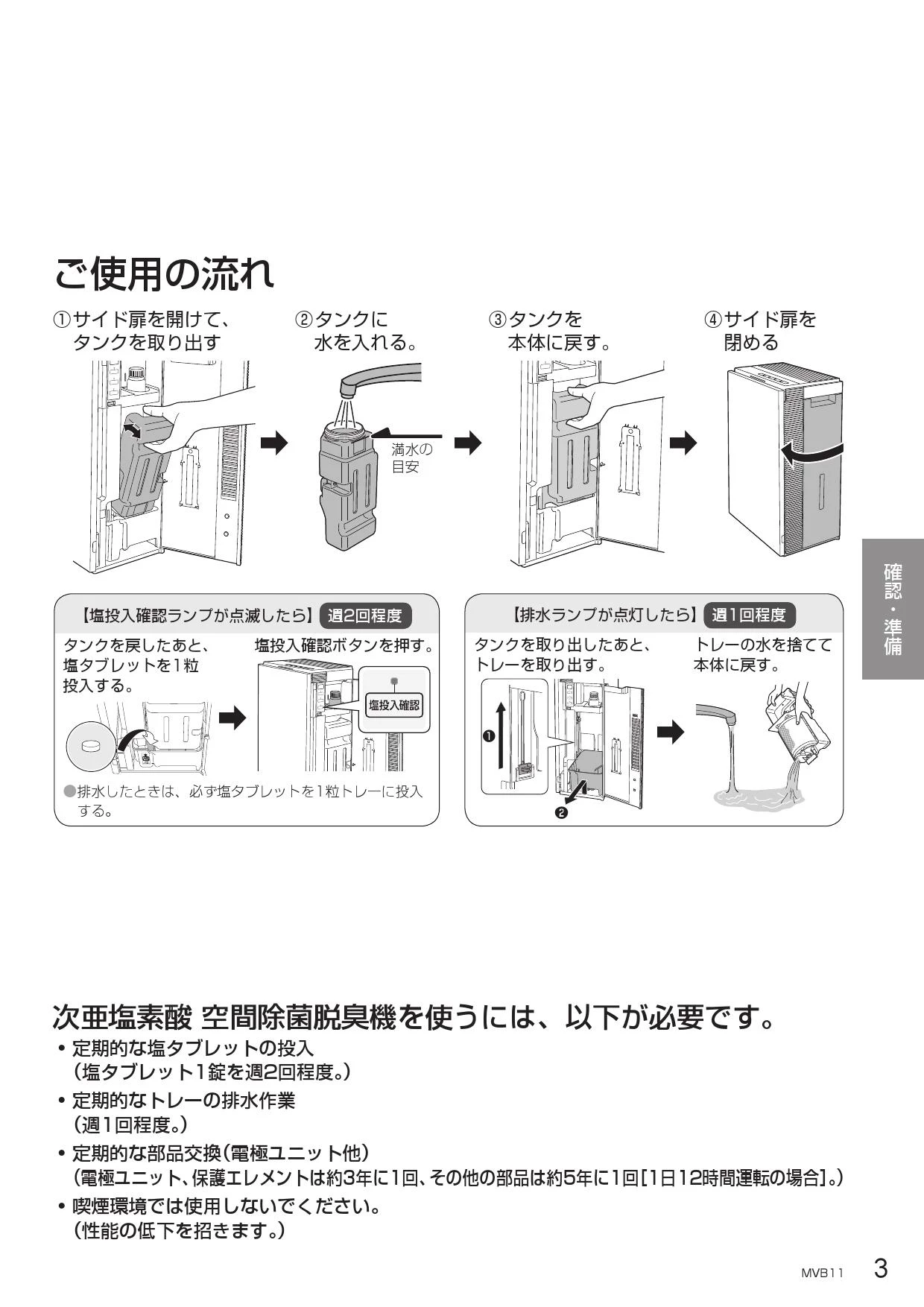 Panasonic空間除菌脱臭機ジアイーノ F-MV3000 たっとし 取扱説明書あり