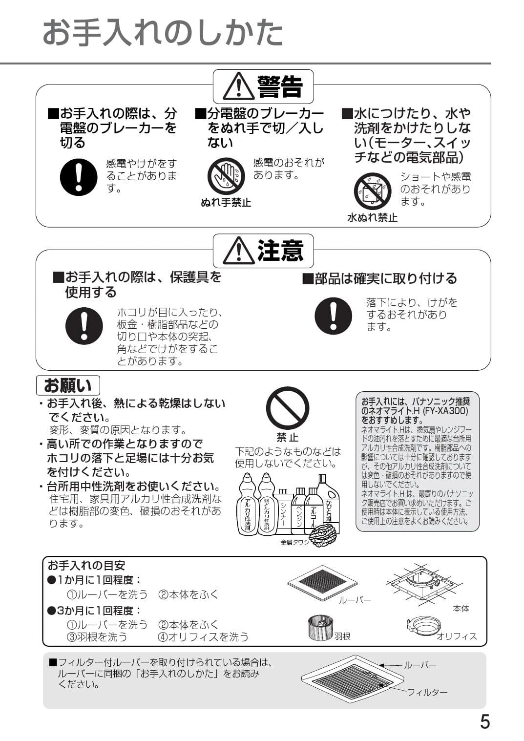 パナソニック FY-24B7V/84取扱説明書 商品図面 施工説明書 | 通販 プロ