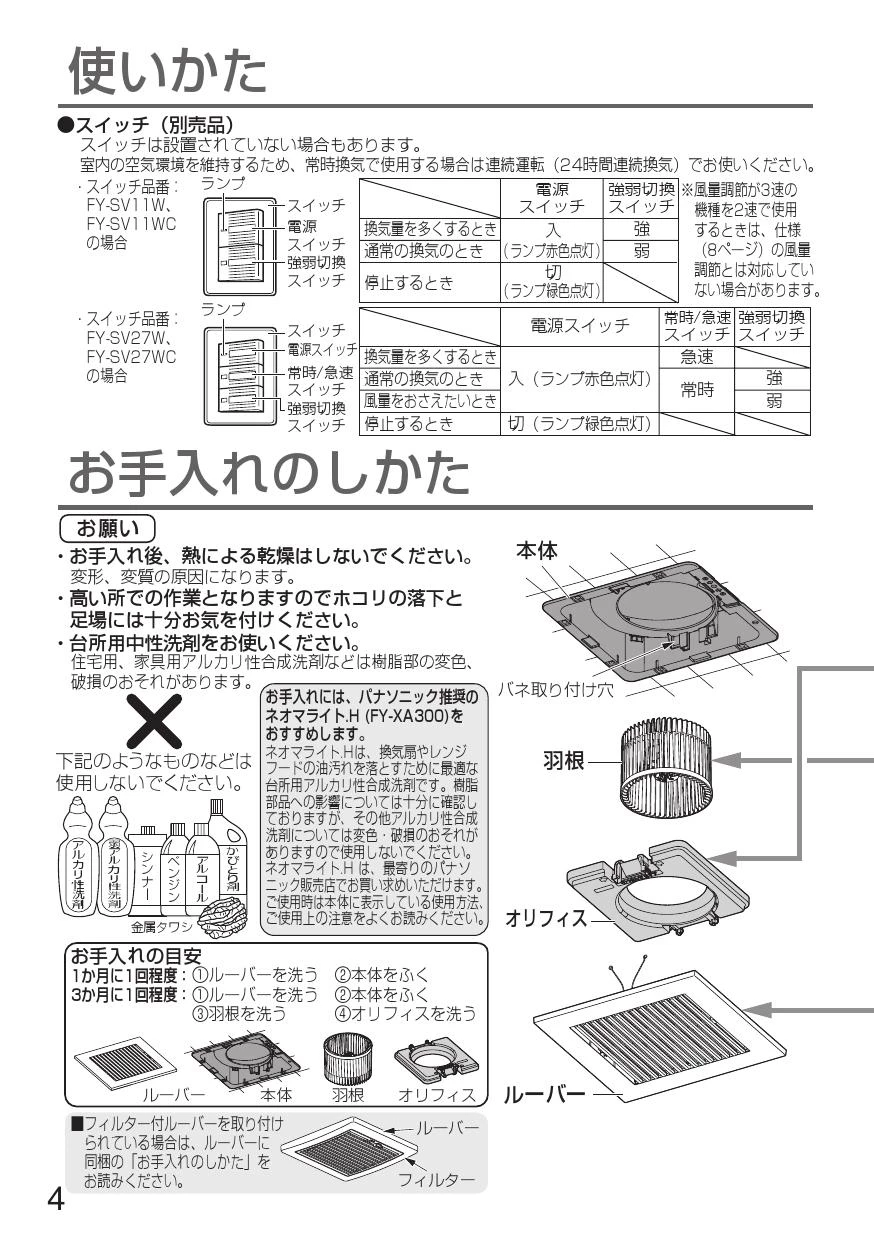 パナソニック FY-27JD8/81取扱説明書 商品図面 施工説明書 | 通販 プロ