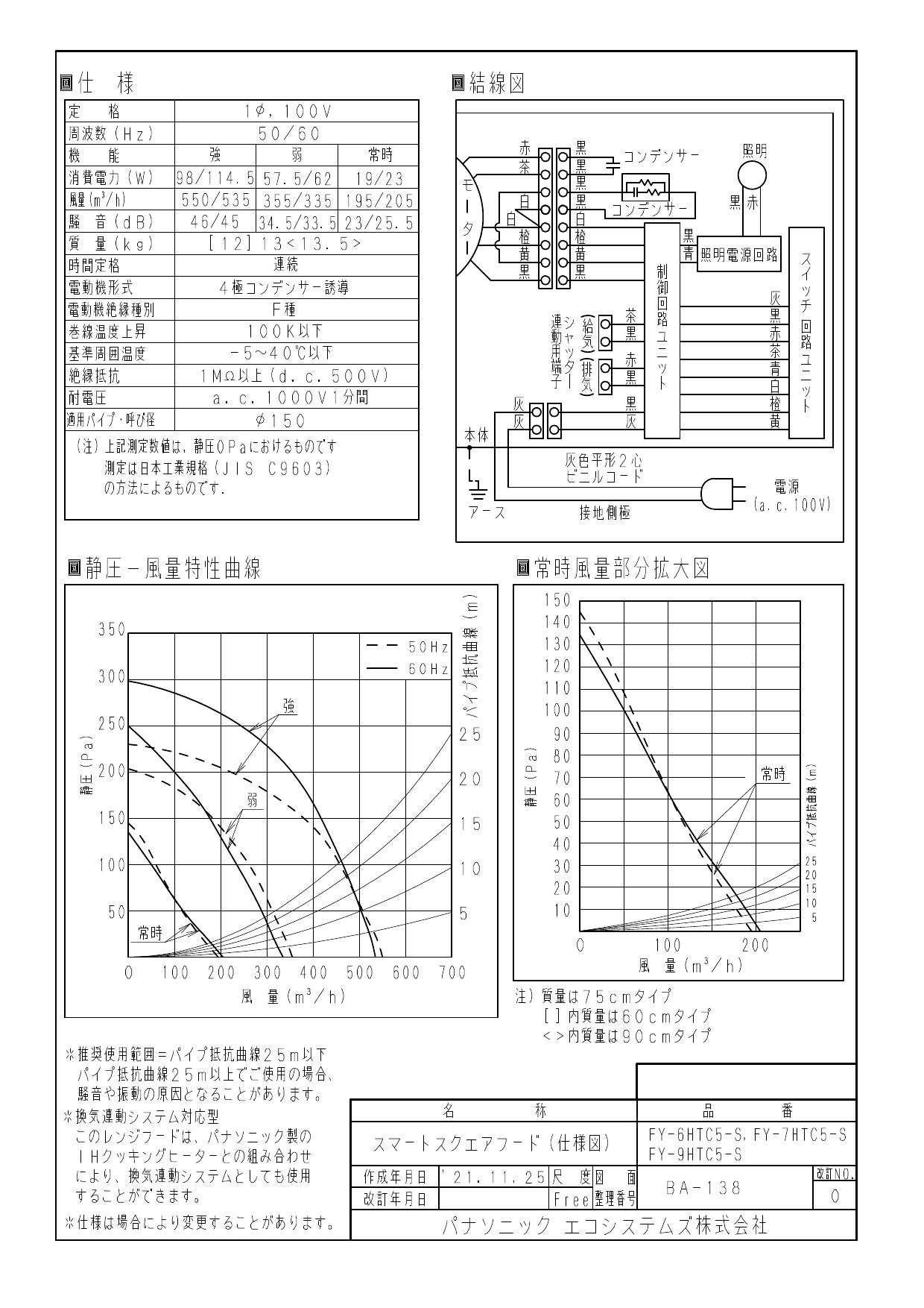 パナソニック FY-6HTC5-S取扱説明書 商品図面 施工説明書 | 通販 プロストア ダイレクト