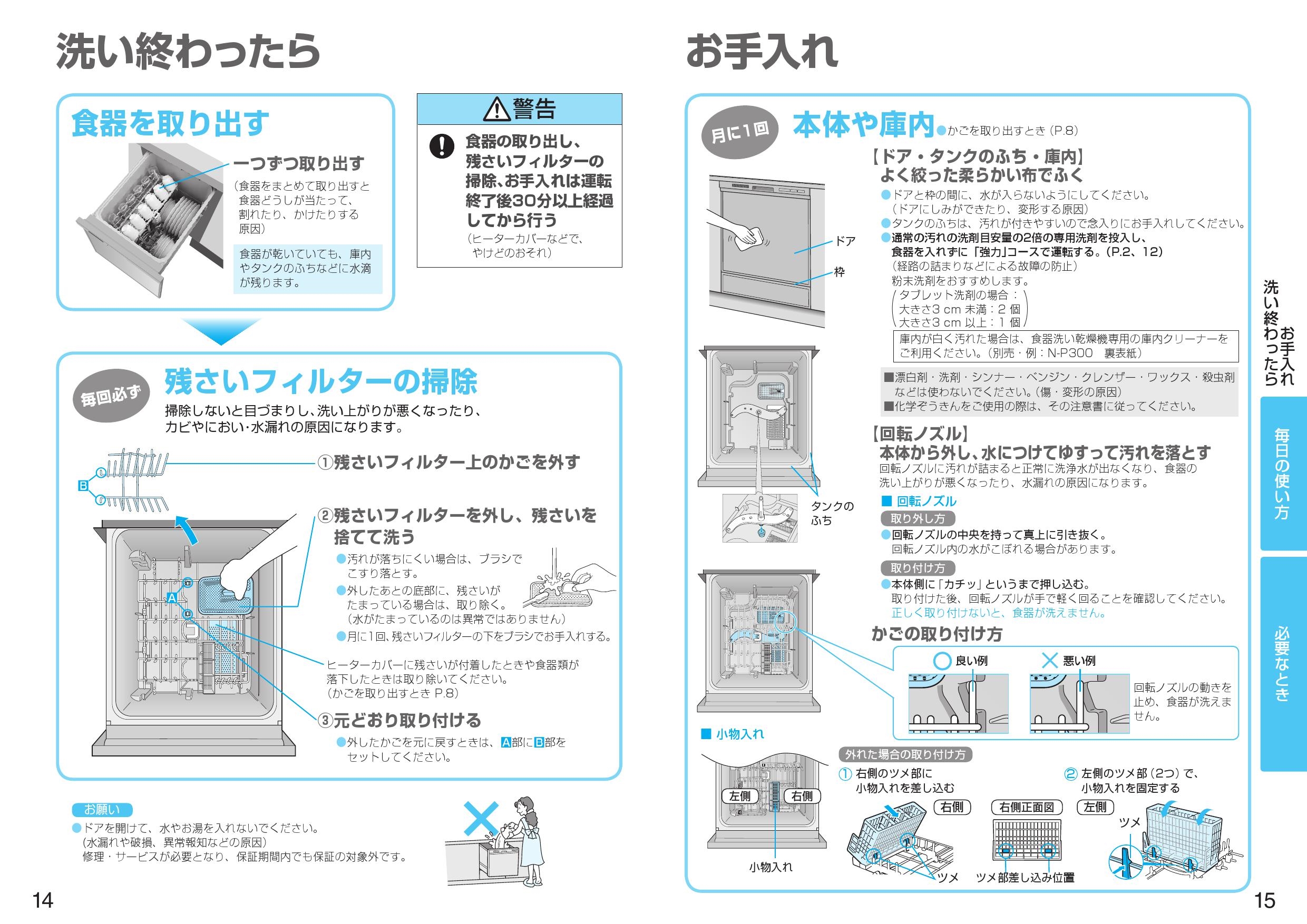 2021年製 Panasonic NP-TCR4-W 取扱説明書.分岐水栓つき - 生活家電