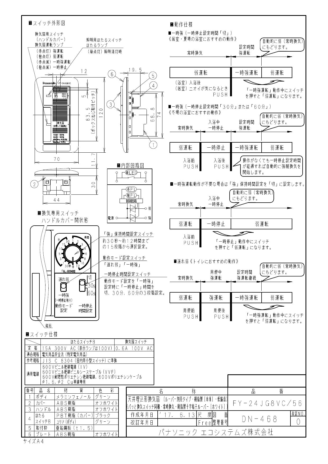 数々の賞を受賞 パナソニック XFY-24J8 56 天井埋込形換気扇 ルーバー組合せ品番 樹脂製 十字格子 ホワイト 浴室 トイレ 洗面所 居室  廊下 ホール 事務所 店舗用 低騒音形 discoversvg.com