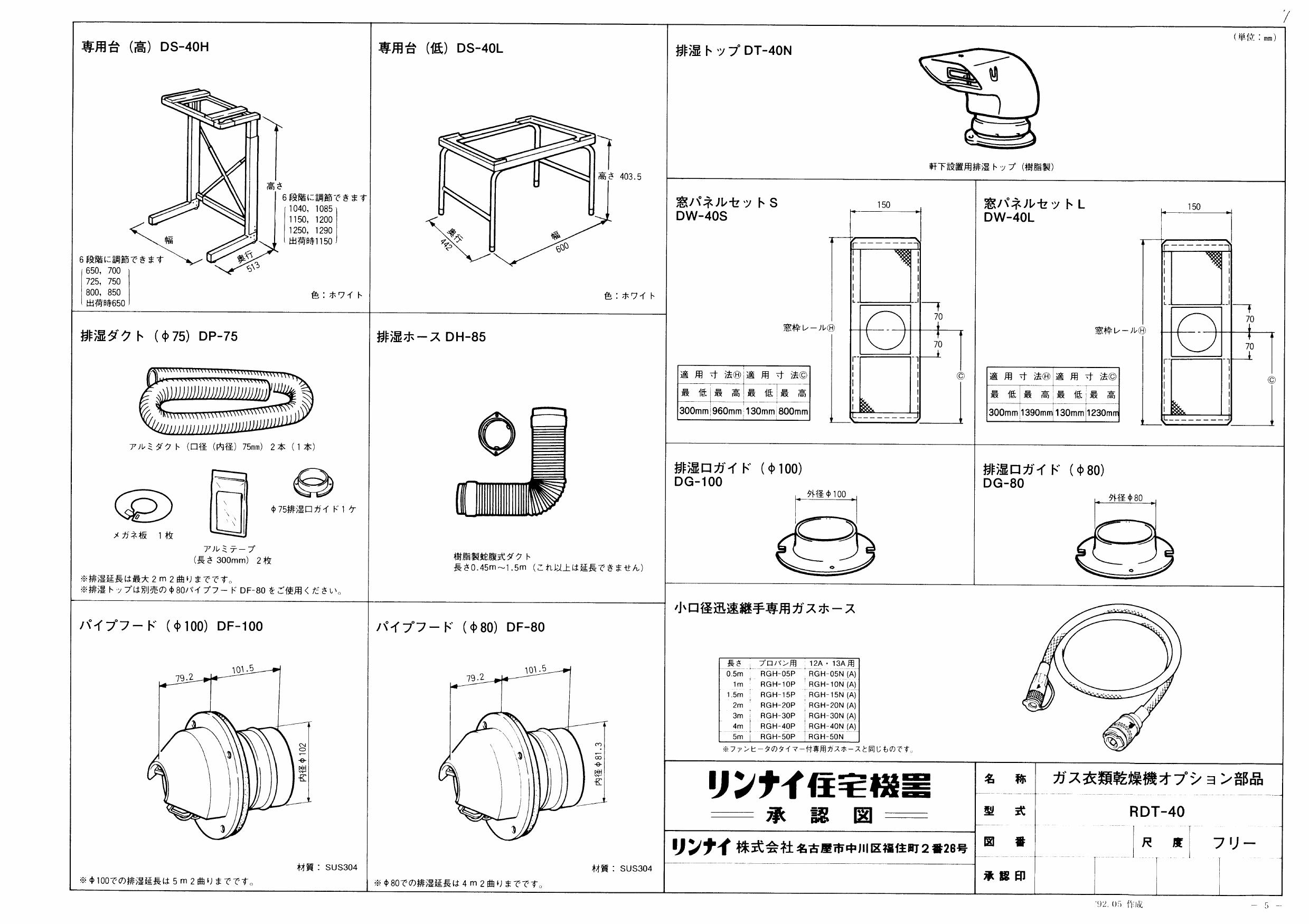 リンナイ MR-80 ガス衣類乾燥機 乾太くん 排湿管メガネ板 φ80 [□]