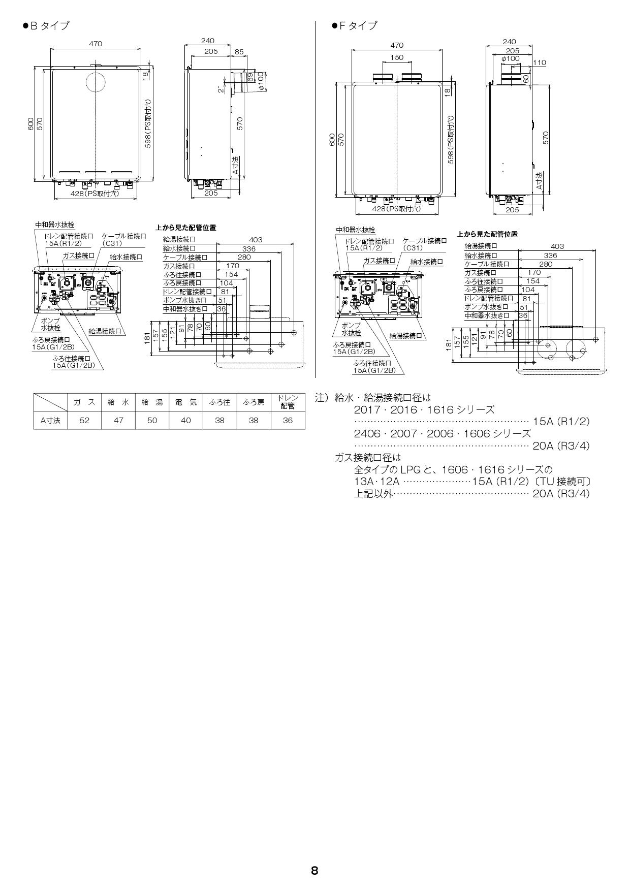 リンナイ RUF-E2406SAU取扱説明書 商品図面 施工説明書 器具仕様書 | 通販 プロストア ダイレクト