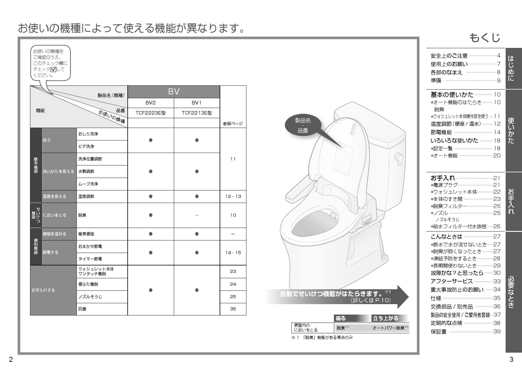 世界的に 温水洗浄便座 ウォシュレット BV2 TCF2223 #NW1 ホワイト TOTO fucoa.cl