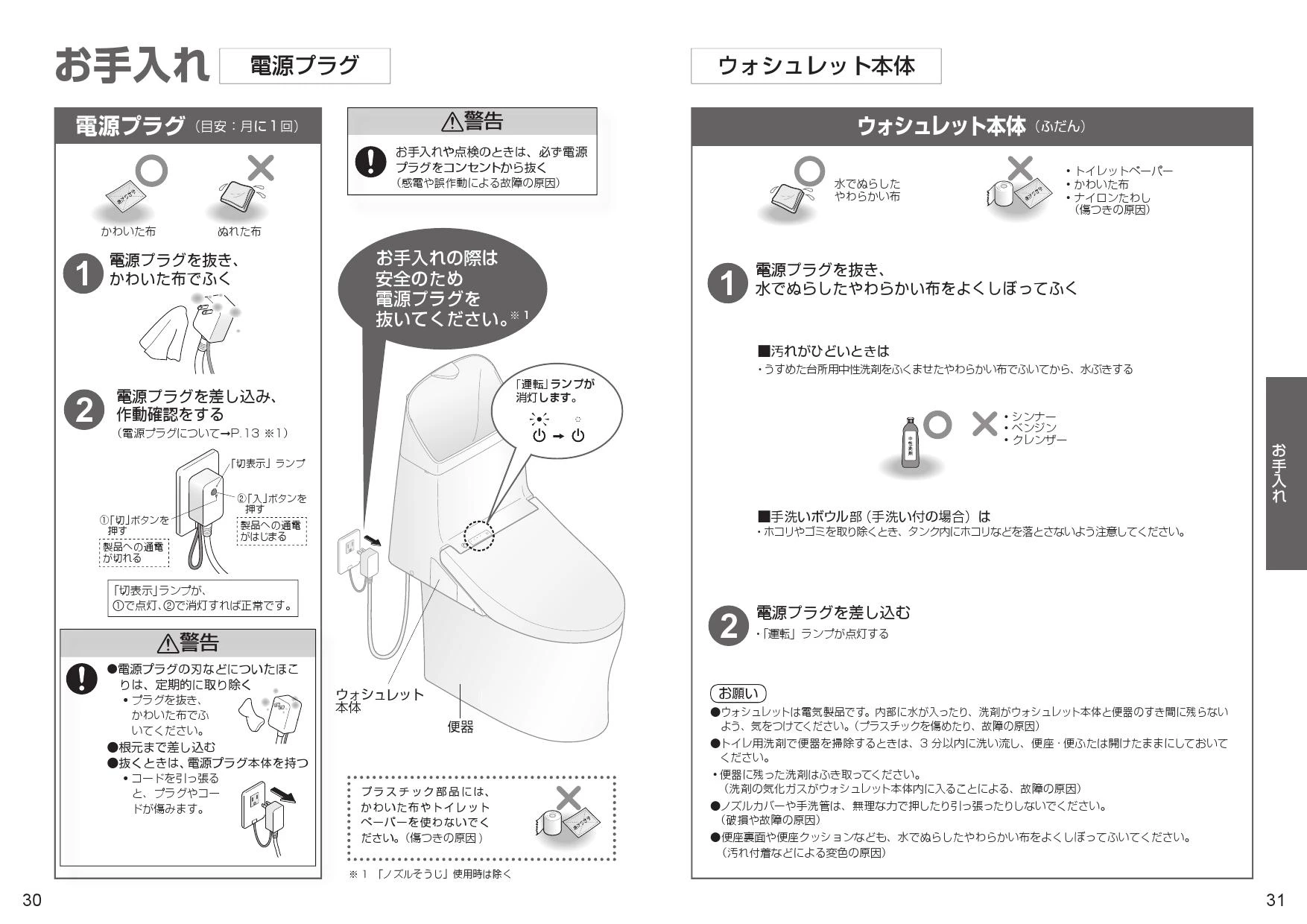 CES9152 TOTO ZJ ウォシュレット一体形便器 取扱説明書|一体型トイレの通販はプロストア ダイレクト