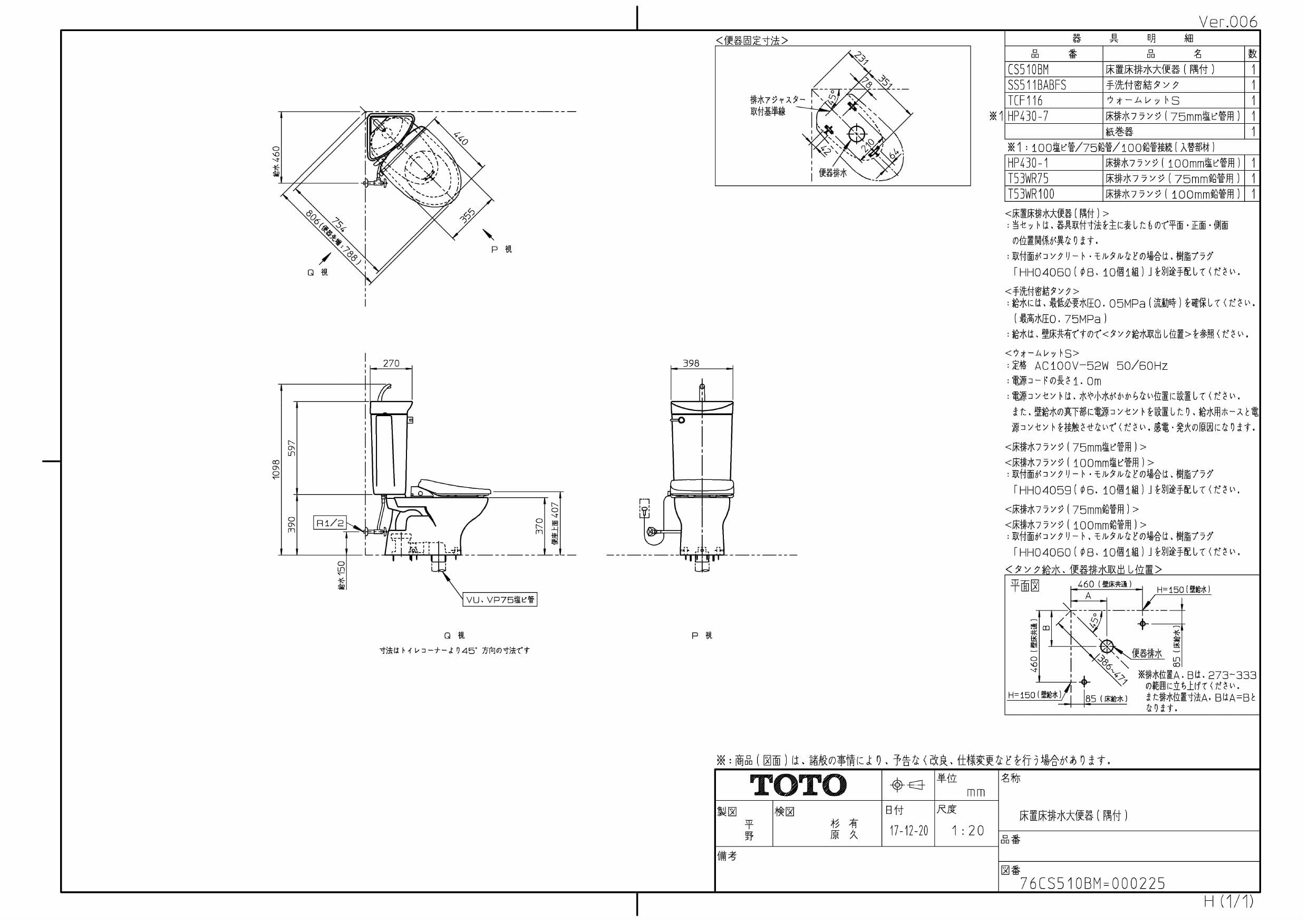 正規品直輸入】 CS510BM SS511BABFS TOTO コンパクトリモデル便器