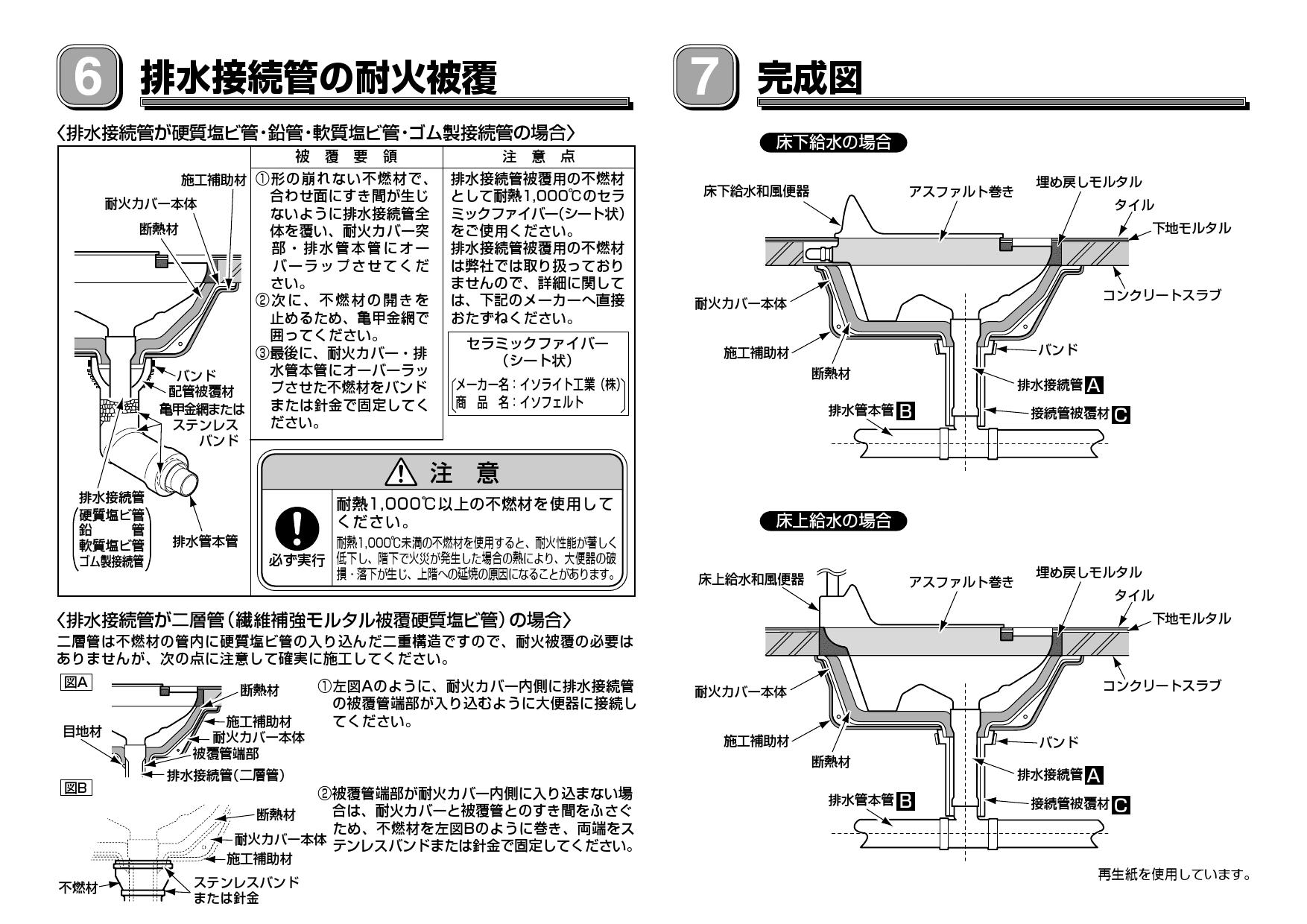 HG755EC TOTO 和風便器用耐火カバー 床下施工タイプ