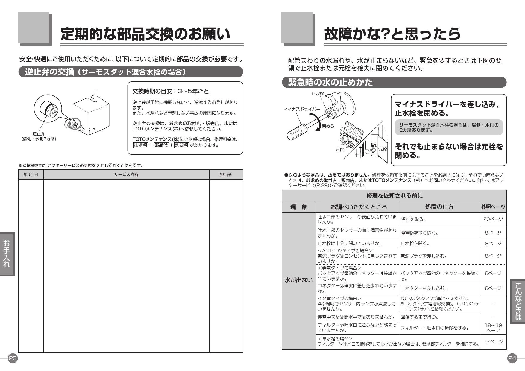 TOTO L250CM+TENA41A+TL250D+TS126AR+T7PW1取扱説明書 商品図面 施工