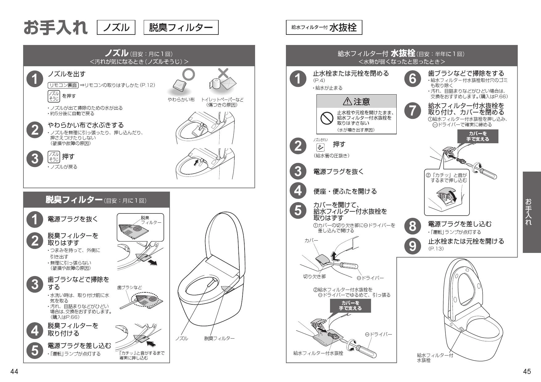 TCF9510 ネオレストRS1用機能部 取扱説明書 施工説明書 分解図|TOTO タンクレストイレの通販・卸価格はプロストア ダイレクト