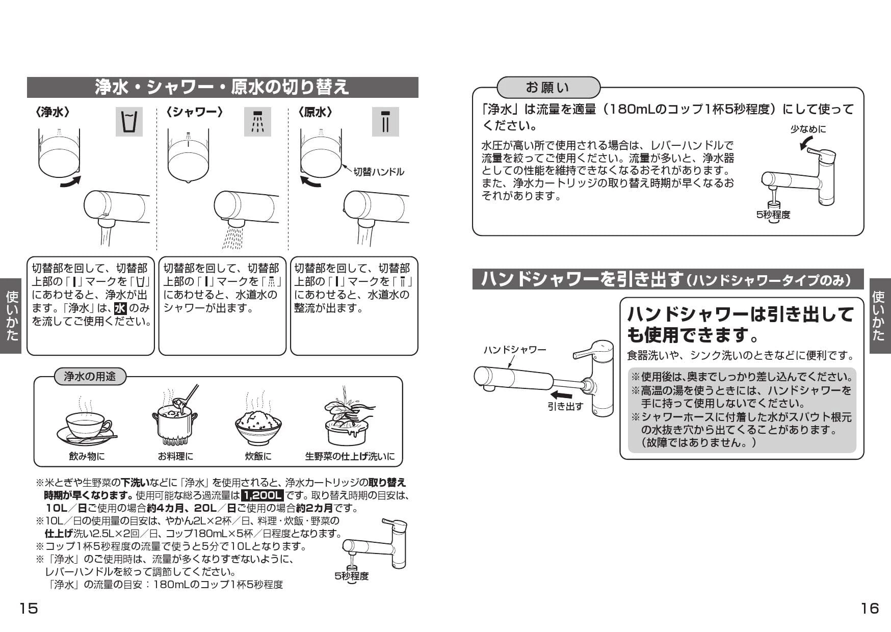 TKS05308J キッチン水栓/浄水カートリッジ内蔵 GGシリーズ 取扱説明書 商品図面 施工説明書|TOTO キッチン水栓の通販はプロストア  ダイレクト