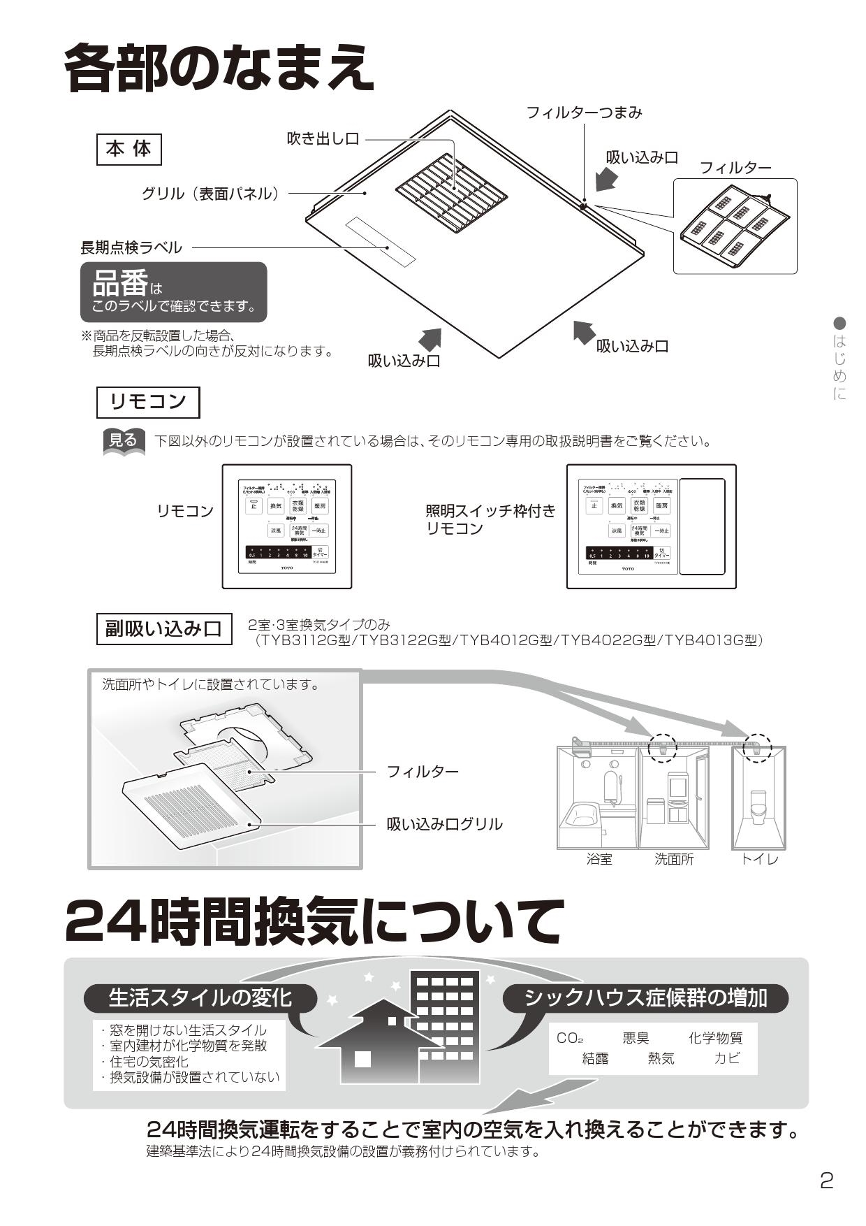 売り込み 住宅設備機器のダイレクトTYB3121GAS TOTO 三乾王1室換気