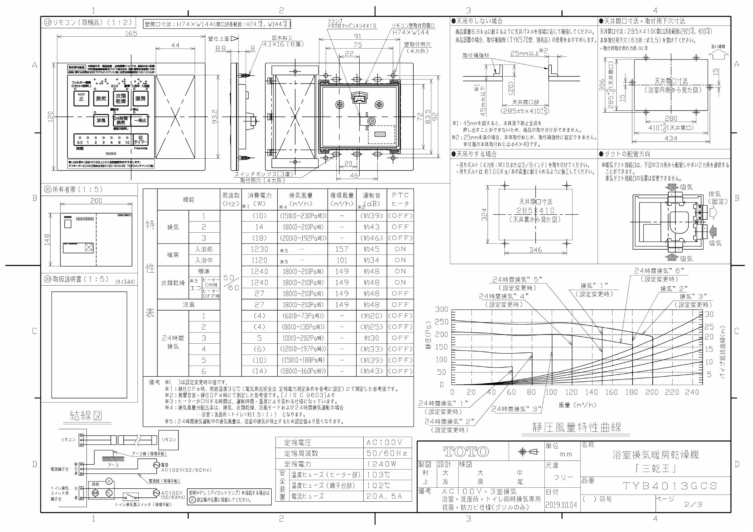 限定特価 再入荷 早い者勝ちTOTO浴室暖房乾燥機換気扇 三乾王