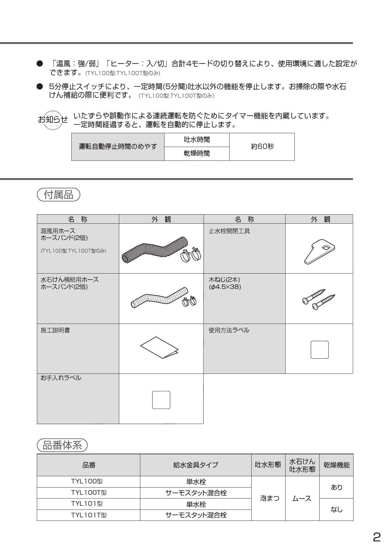 TOTO TYL100T#NW1 取扱説明書 商品図面 施工説明書|TOTO 自動洗面器の通販はプロストア ダイレクト