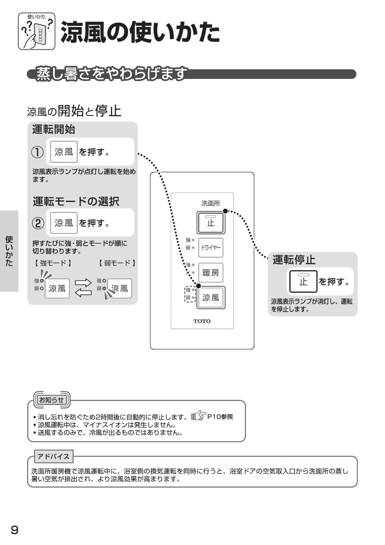 TOTO 洗面所用暖房機 涼風機能付き TYR330